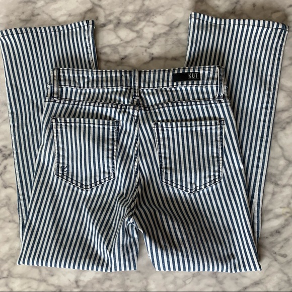 NEW KUT Railroad Stripe HighRise Ankle Flare Jeans - Picture 5 of 11